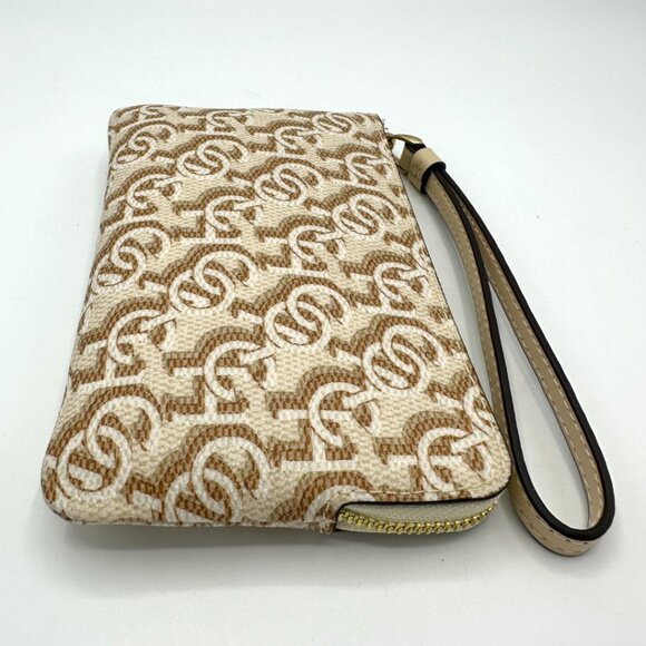 NWOT Coach Corner Zip Wristlet with Monogram Print - Gold/Chalk - Picture 4 of 11
